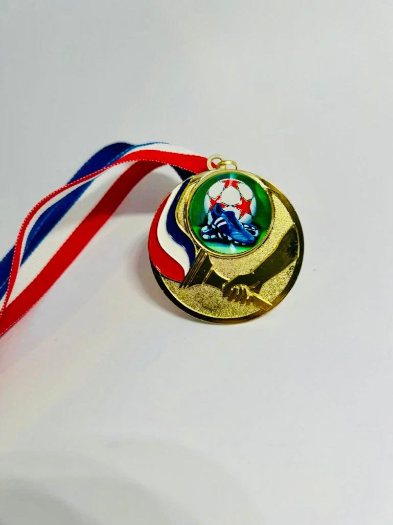 Flame style Gold Sport Engraved Medal