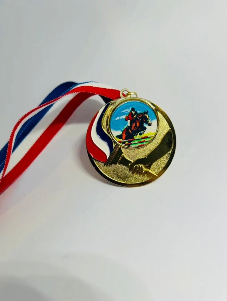 Flame style Gold Sport Engraved Medal