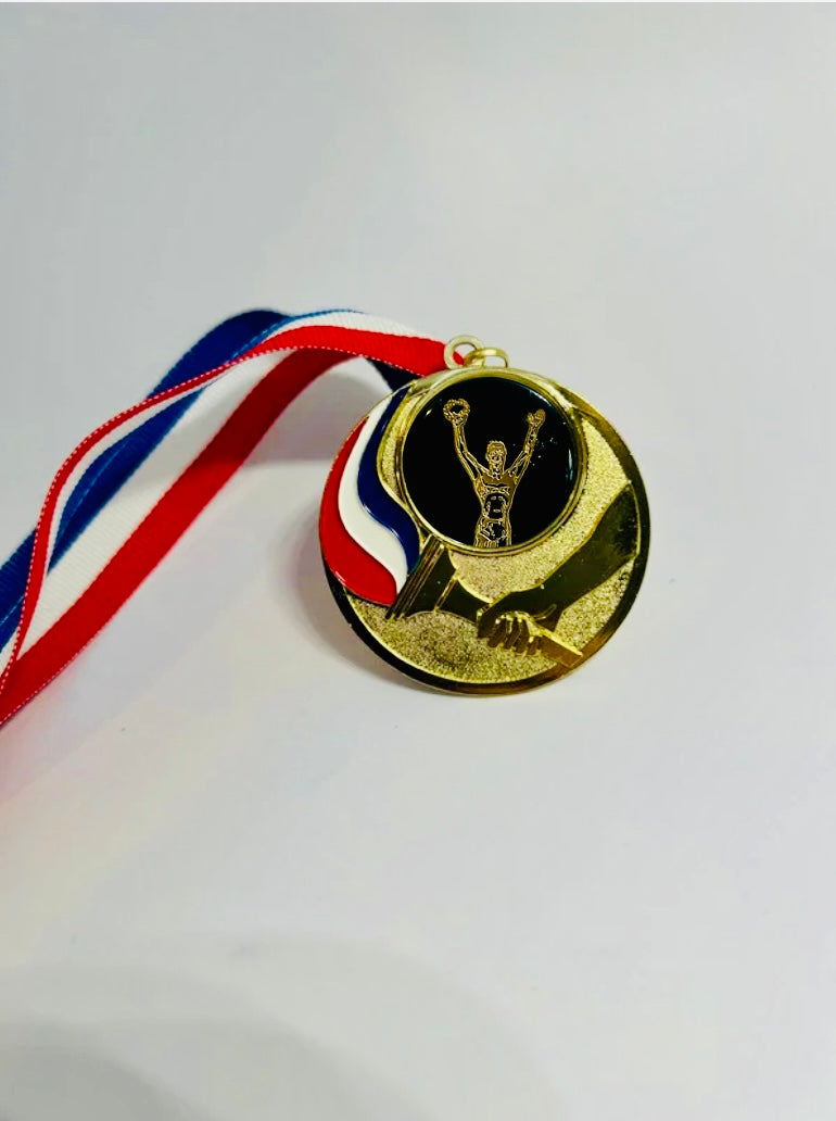 Flame style Gold Sport Engraved Medal