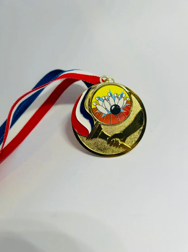 Flame style Gold Sport Engraved Medal