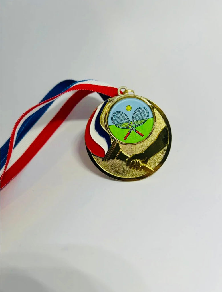 Flame style Gold Sport Engraved Medal