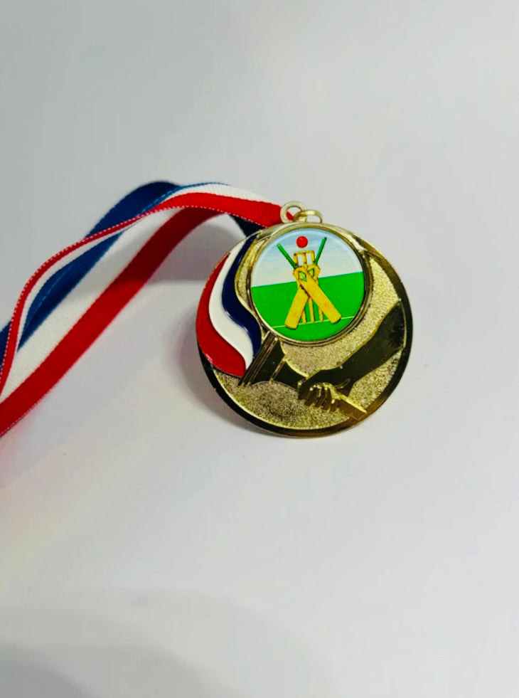 Flame style Gold Sport Engraved Medal