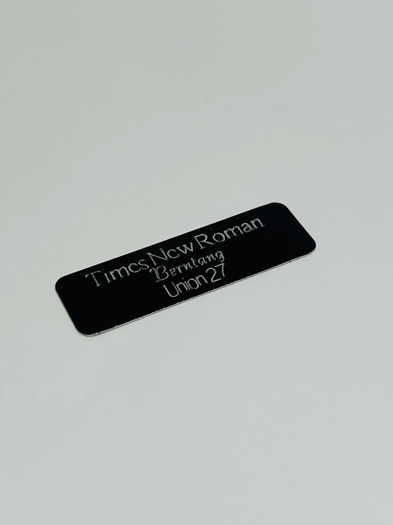 50mm X 16mm Engraved Black Trophy Plaque