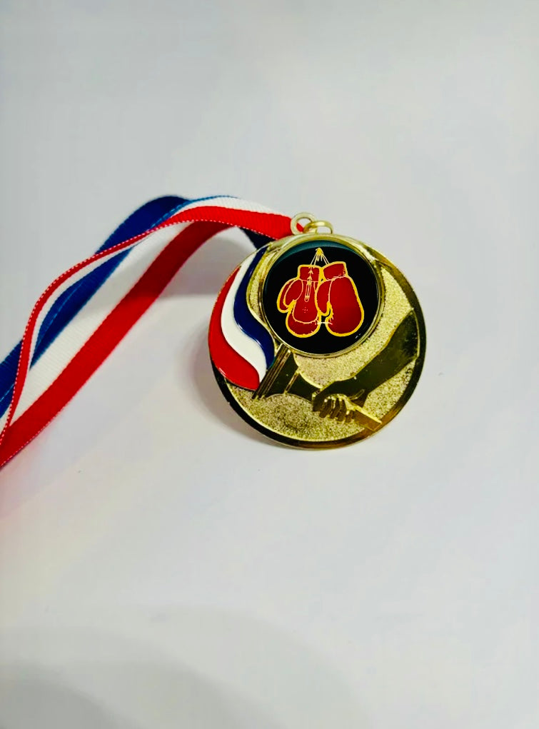 Flame style Gold Sport Engraved Medal